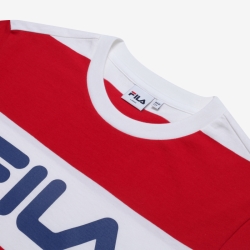 Fila Color Stripe - Naisten Poolopaita - TummanPunainen | FI-52632